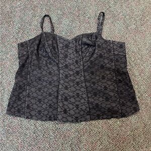 Tripp NYC Plus Size Black Skull Lace Tank Top 6X